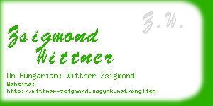 zsigmond wittner business card